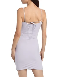 Coari Floral Appliqué Cut-Out Minidress