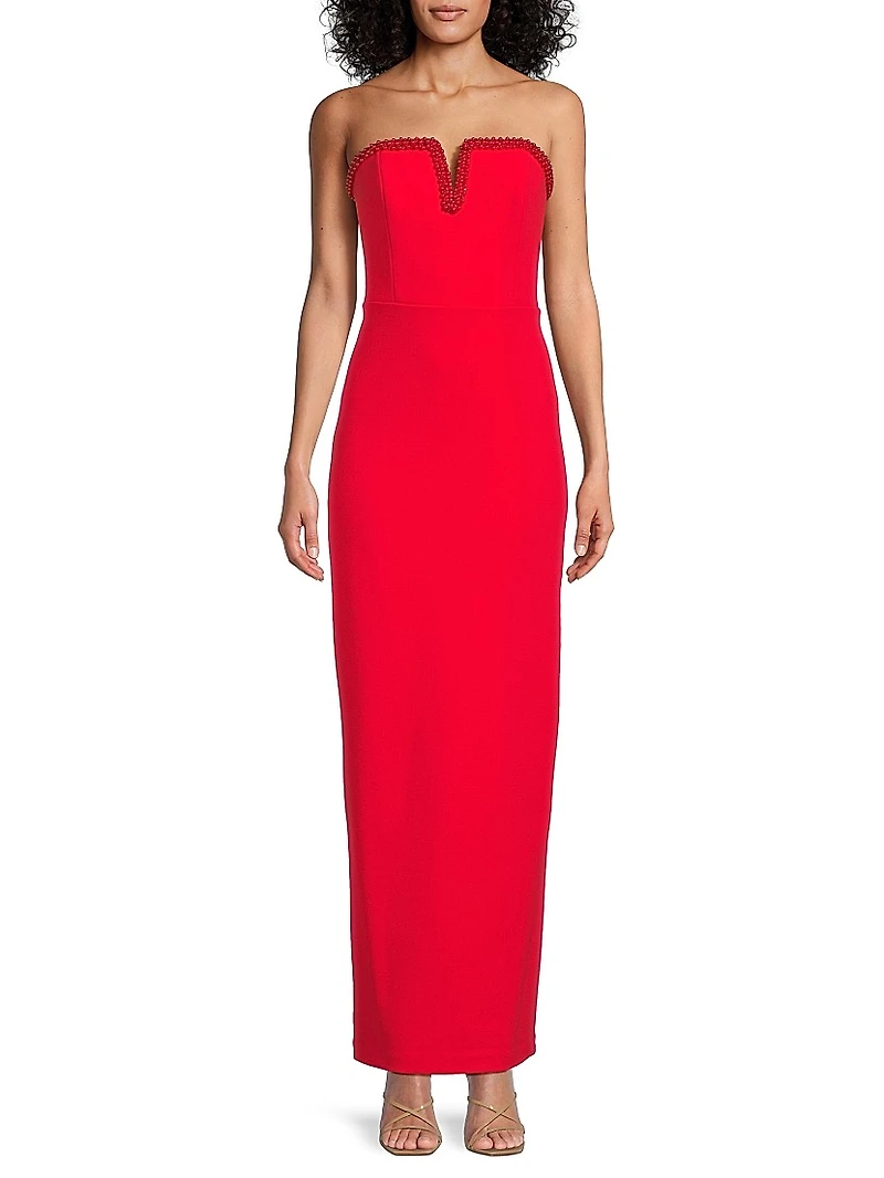 Bonded Crepe Column Gown