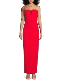 Bonded Crepe Column Gown