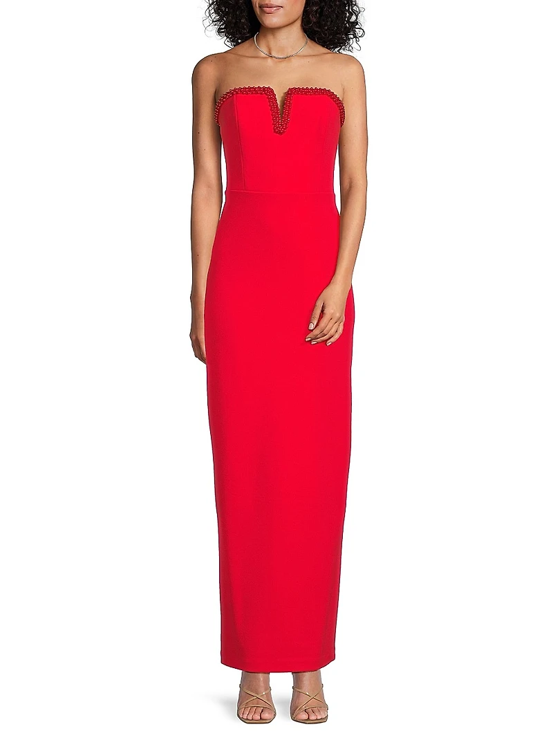 Bonded Crepe Column Gown