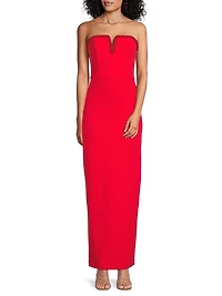 Bonded Crepe Column Gown