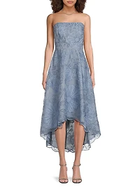 Floral Embellished Bandeau A-Line Midi-Dress