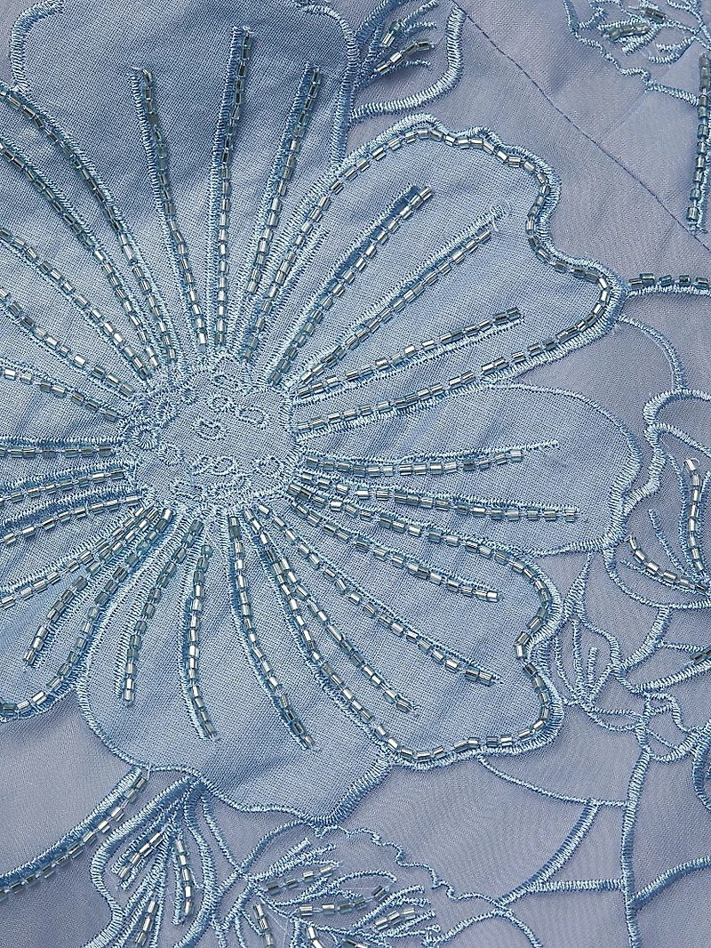 Floral Embellished Bandeau A-Line Midi-Dress