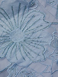 Floral Embellished Bandeau A-Line Midi-Dress