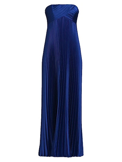Charmeuse Pleated Gown