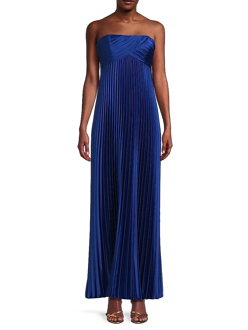 Charmeuse Pleated Gown