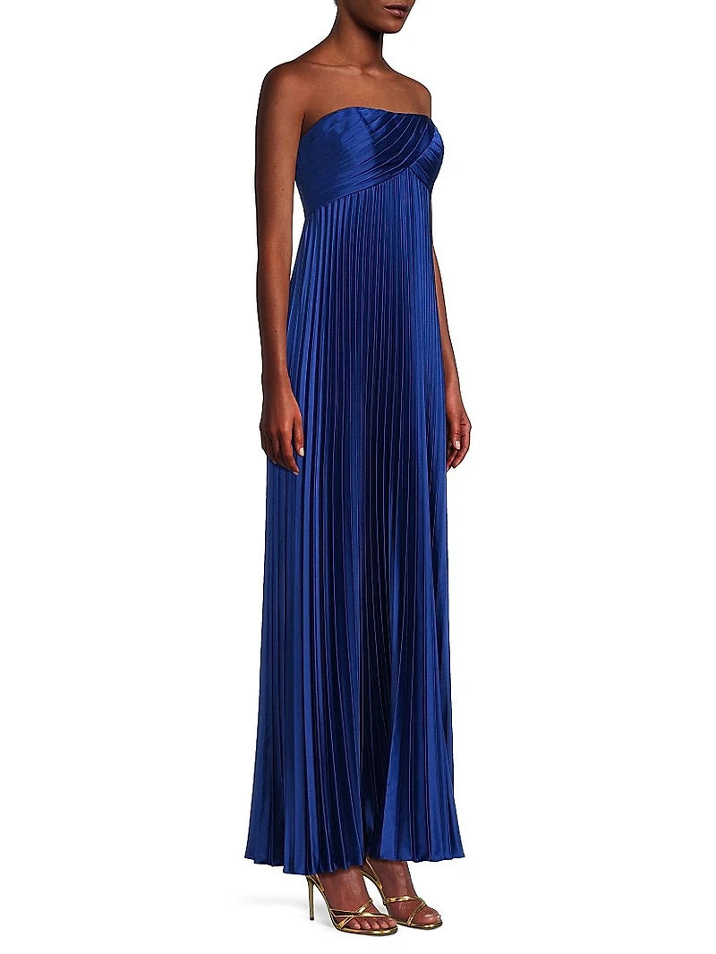 Charmeuse Pleated Gown