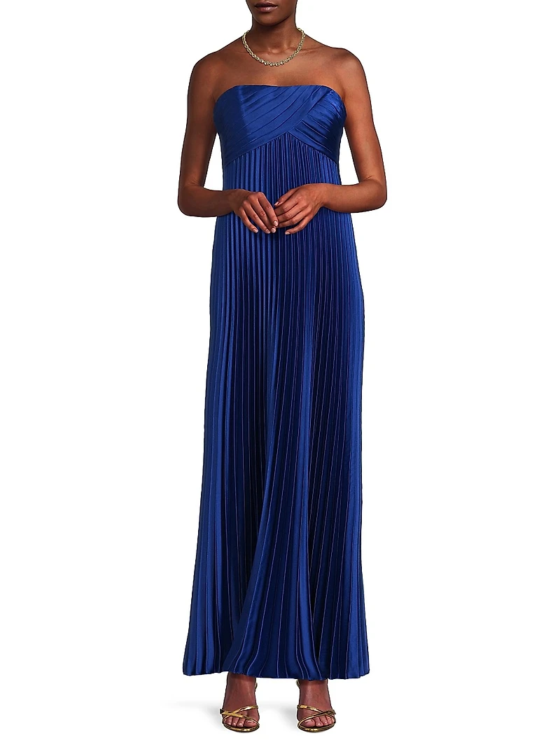 Charmeuse Pleated Gown