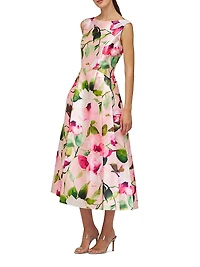 Kristen Floral Pleated Midi-Dress