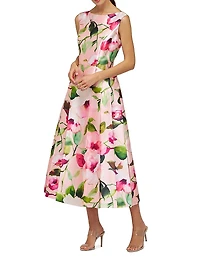 Kristen Floral Pleated Midi-Dress