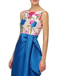 Tabitha Bateau Neck Jacquard Gown