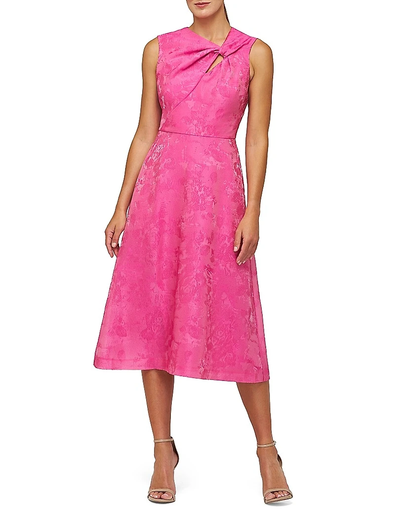 Valencia Jacquard Sleeveless Midi-Dress