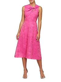 Valencia Jacquard Sleeveless Midi-Dress