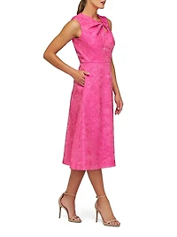 Valencia Jacquard Sleeveless Midi-Dress