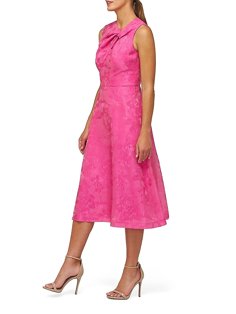 Valencia Jacquard Sleeveless Midi-Dress