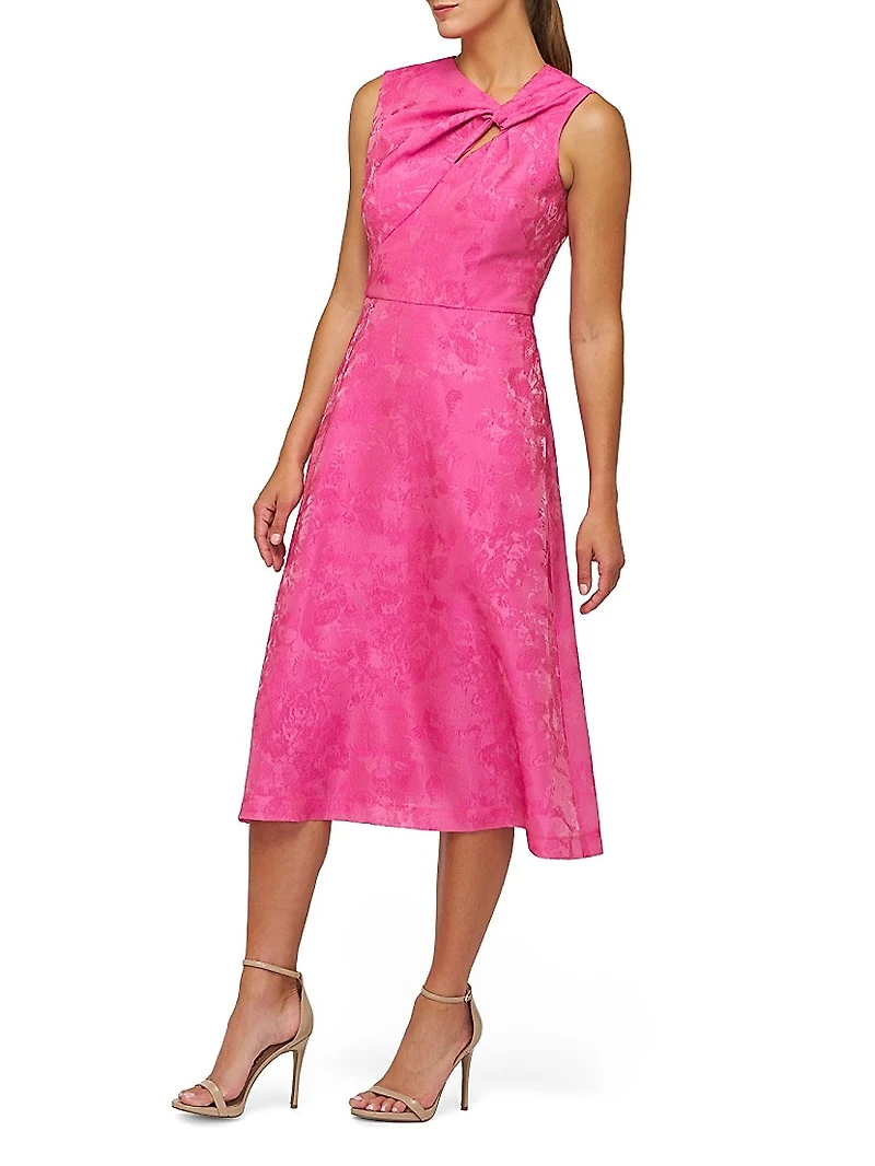 Valencia Jacquard Sleeveless Midi-Dress