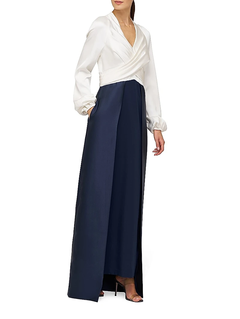 Bianca Faux-Wrap Walk-Thru Gown