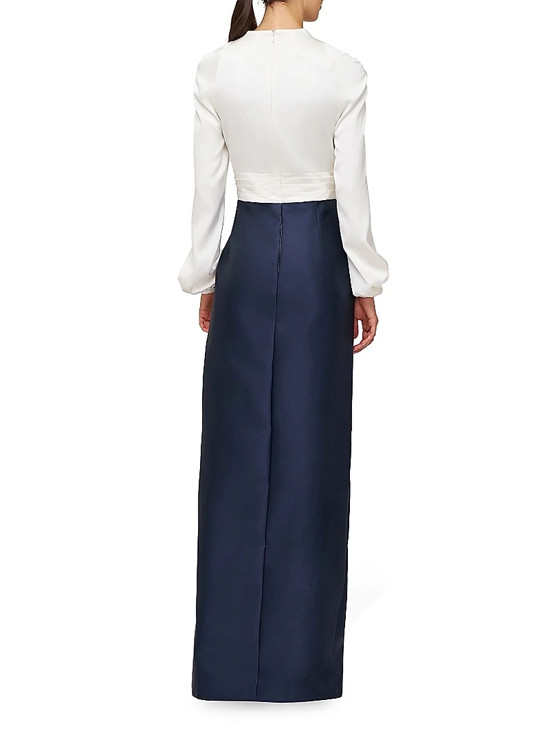 Bianca Faux-Wrap Walk-Thru Gown