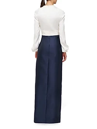 Bianca Faux-Wrap Walk-Thru Gown