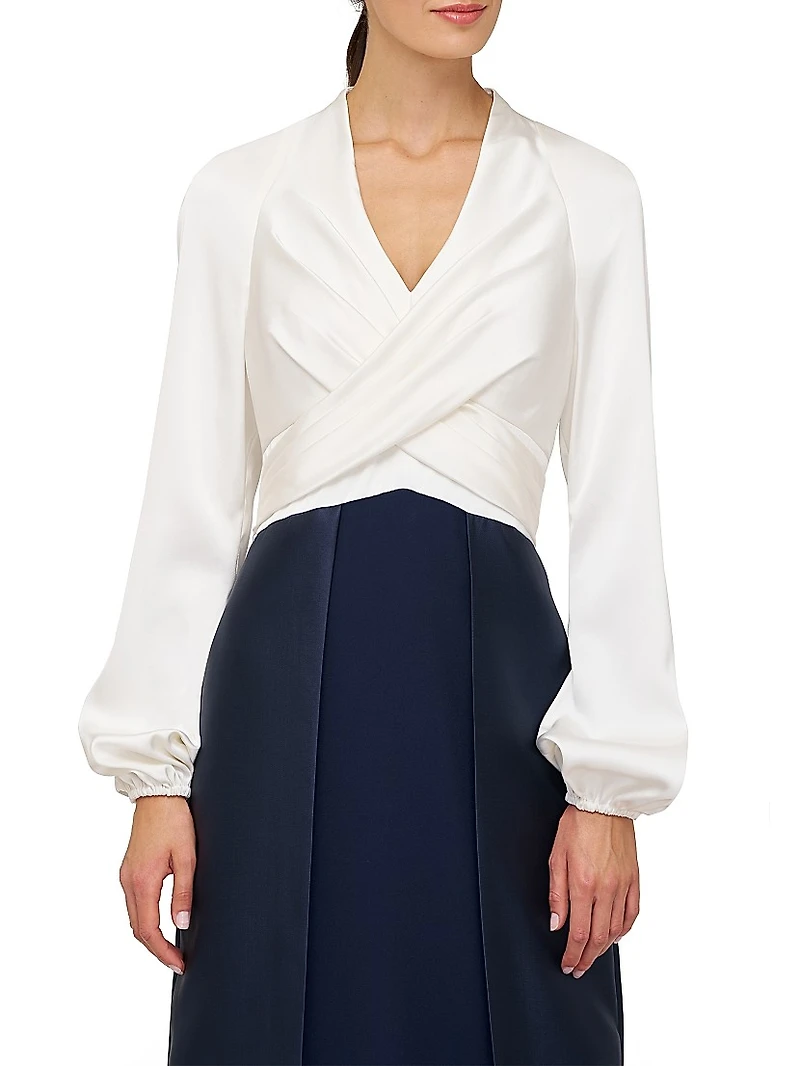 Bianca Faux-Wrap Walk-Thru Gown