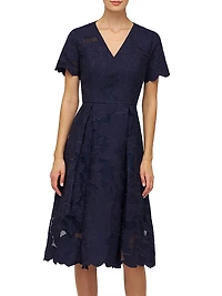 Luna Short-Sleeve Midi-Dress