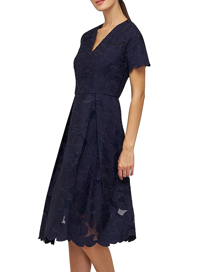 Luna Short-Sleeve Midi-Dress