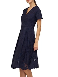 Luna Short-Sleeve Midi-Dress