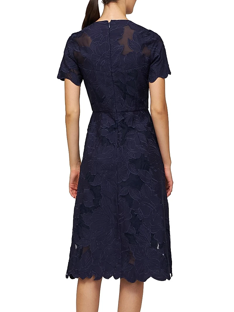 Luna Short-Sleeve Midi-Dress