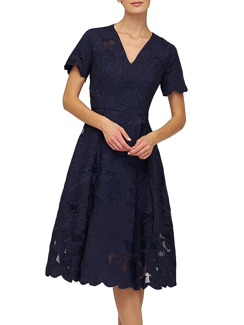 Luna Short-Sleeve Midi-Dress