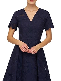 Luna Short-Sleeve Midi-Dress
