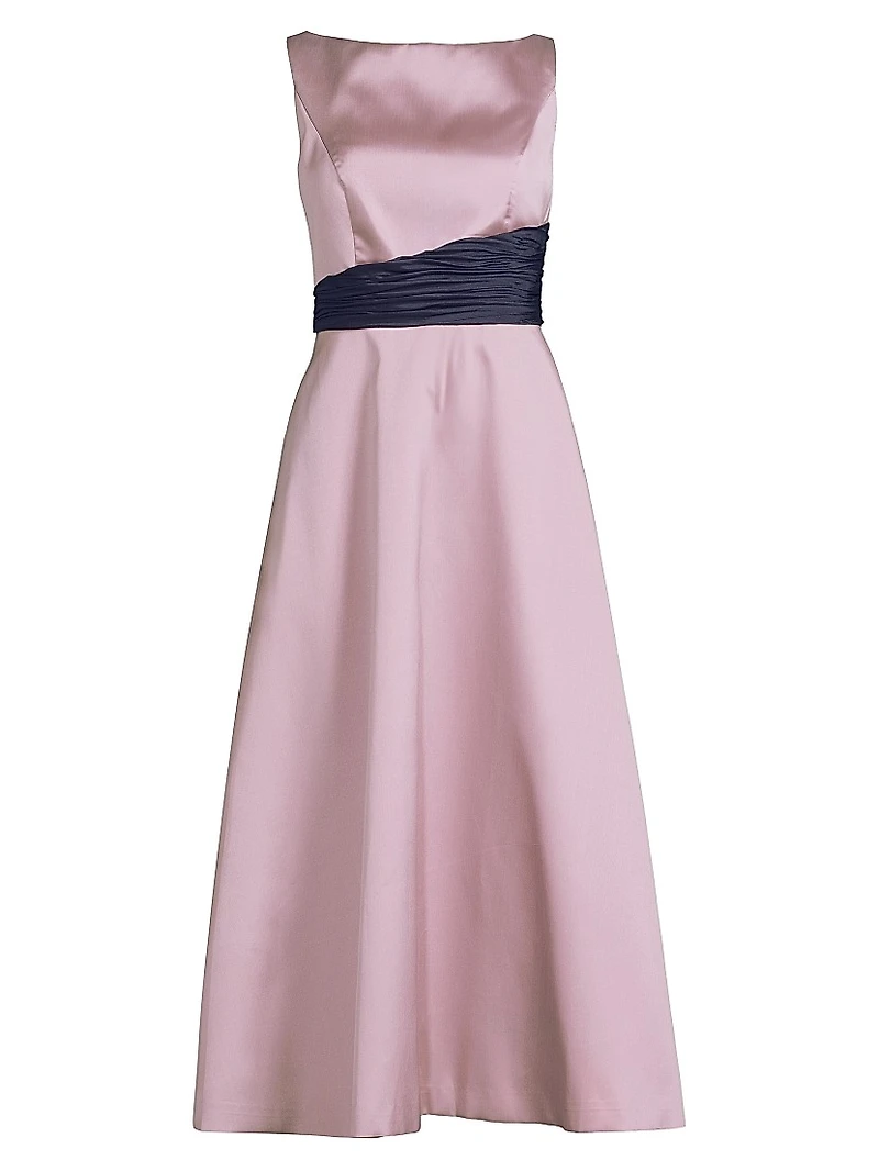 Gemma Satin Tea-Length Dress