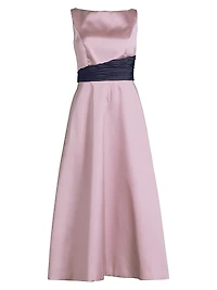 Gemma Satin Tea-Length Dress