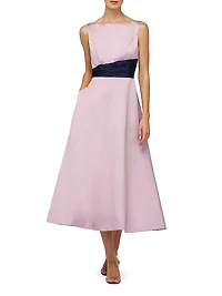 Gemma Satin Tea-Length Dress