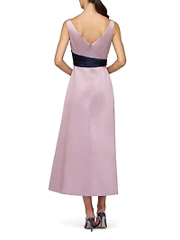 Gemma Satin Tea-Length Dress