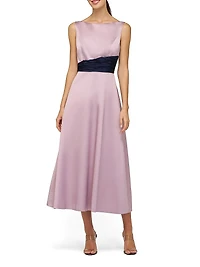 Gemma Satin Tea-Length Dress