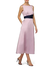 Gemma Satin Tea-Length Dress