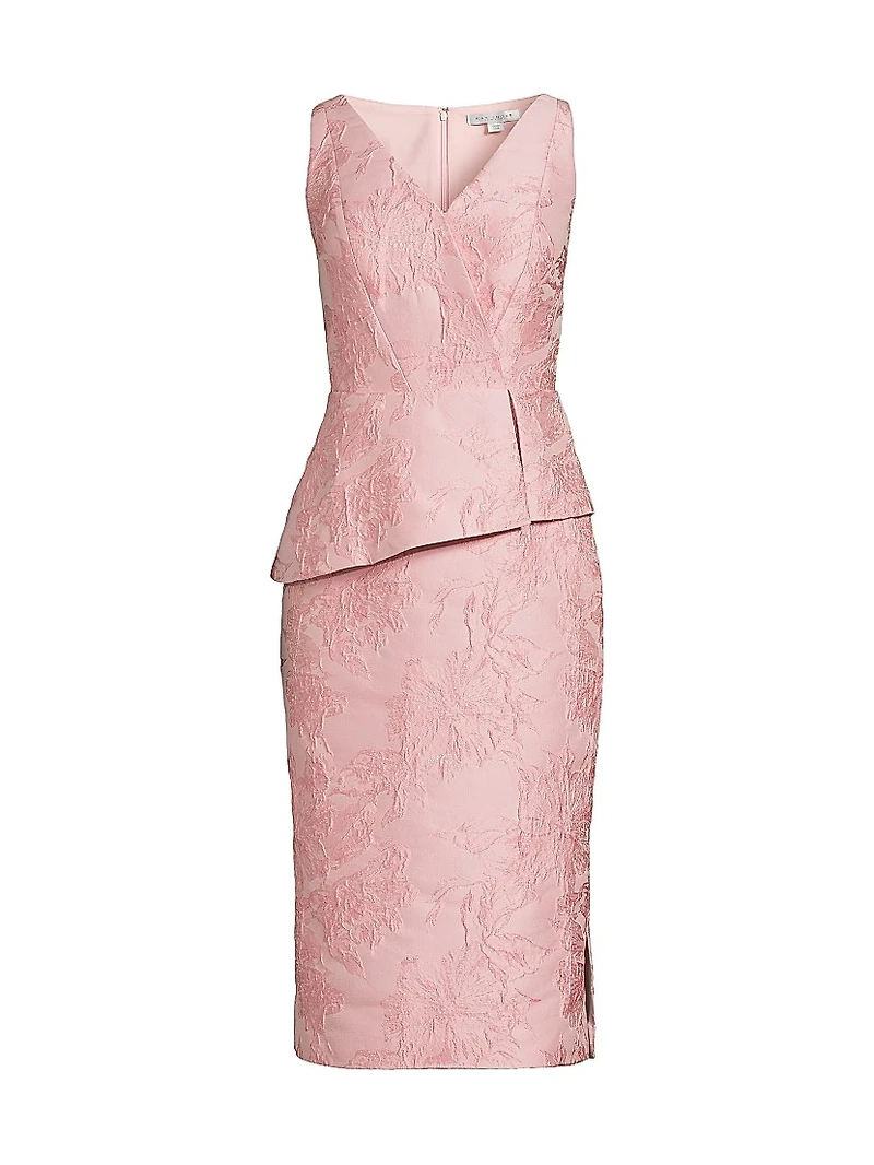 Azalea Floral Jacquard Midi-Dress