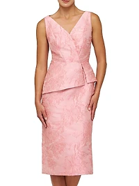 Azalea Floral Jacquard Midi-Dress