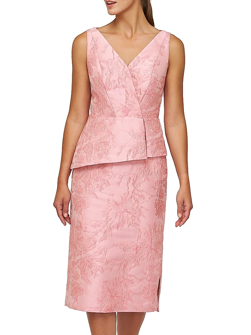 Azalea Floral Jacquard Midi-Dress