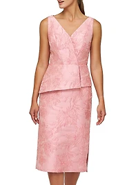 Azalea Floral Jacquard Midi-Dress