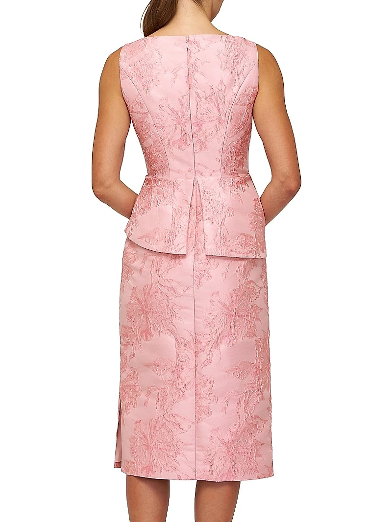 Azalea Floral Jacquard Midi-Dress