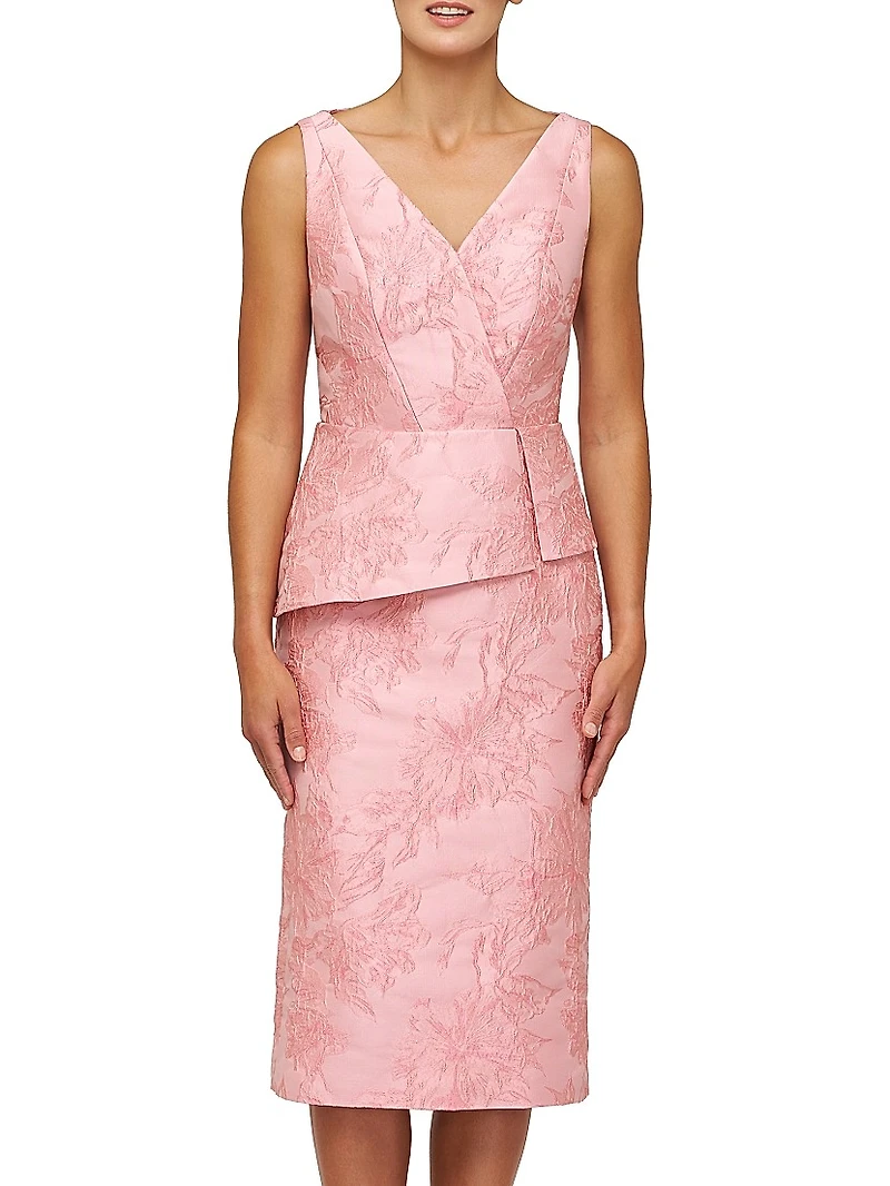 Azalea Floral Jacquard Midi-Dress