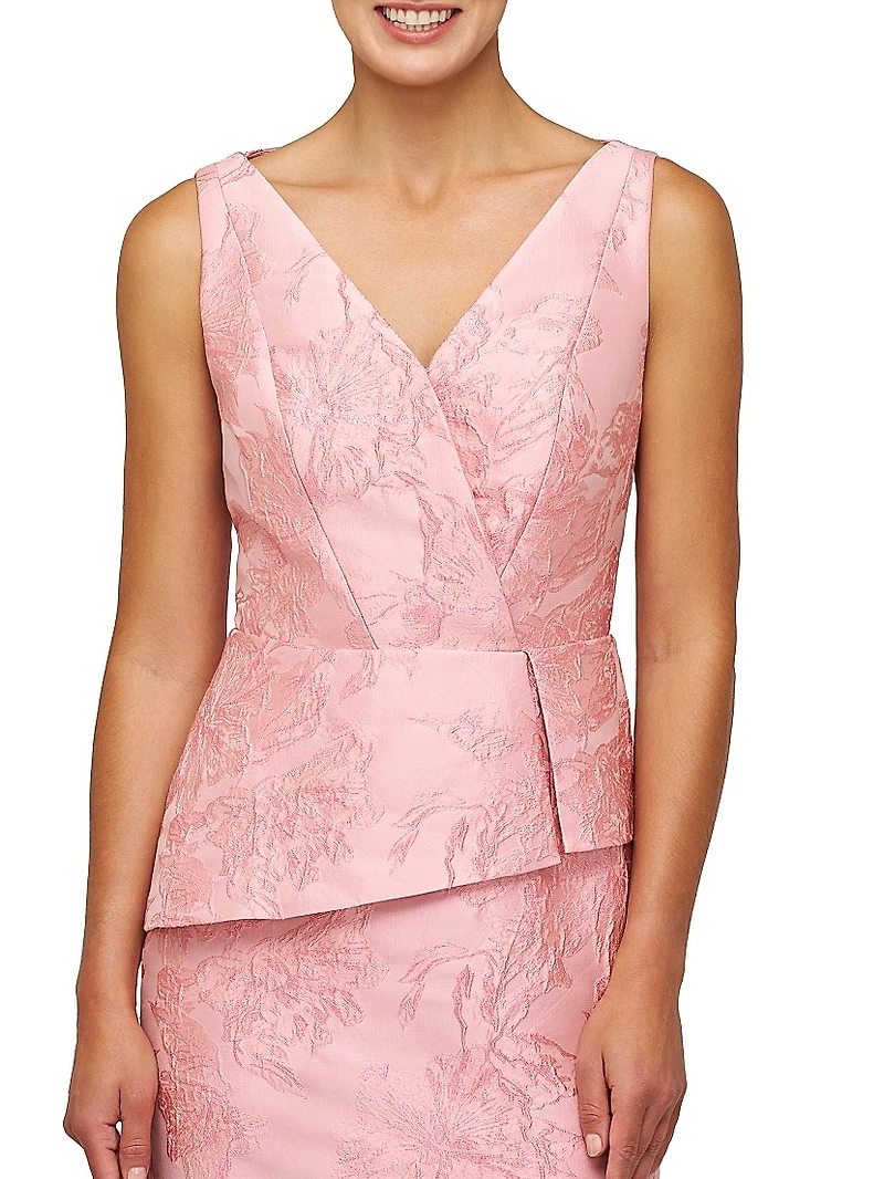 Azalea Floral Jacquard Midi-Dress