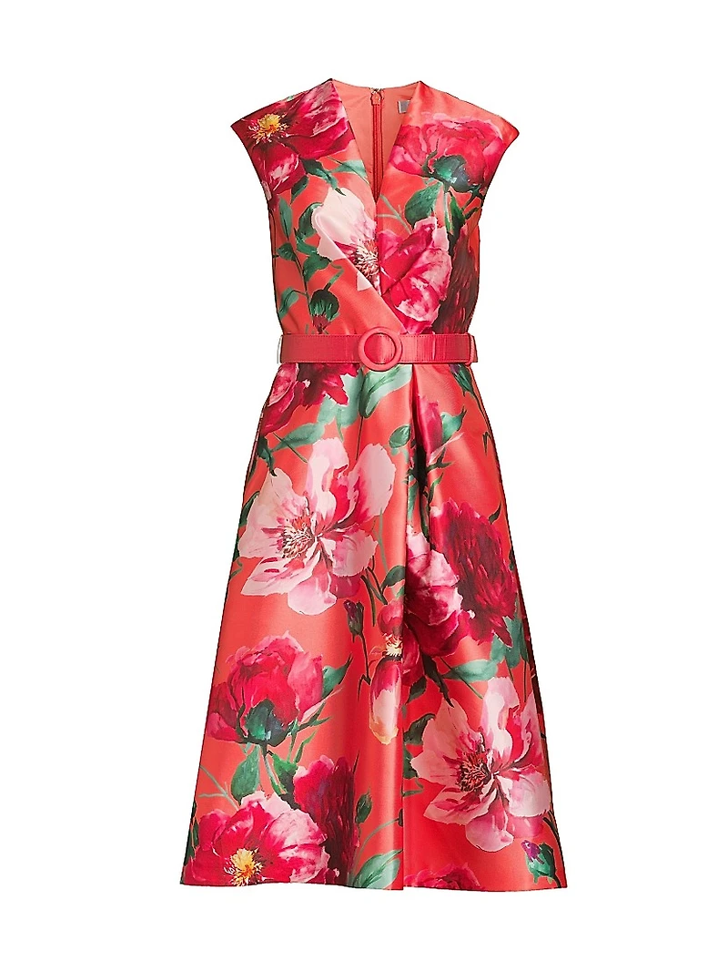 Rosemund Floral Mikado Midi-Dress