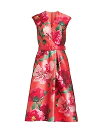 Rosemund Floral Mikado Midi-Dress