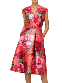 Rosemund Floral Mikado Midi-Dress