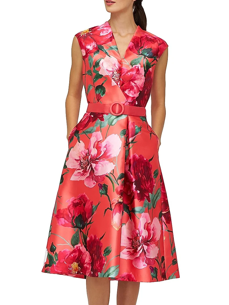 Rosemund Floral Mikado Midi-Dress