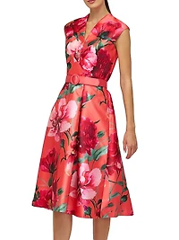Rosemund Floral Mikado Midi-Dress