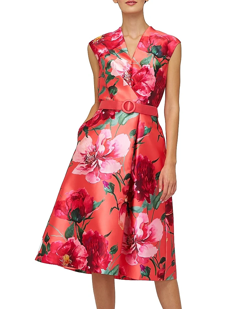 Rosemund Floral Mikado Midi-Dress