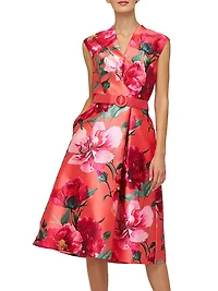 Rosemund Floral Mikado Midi-Dress